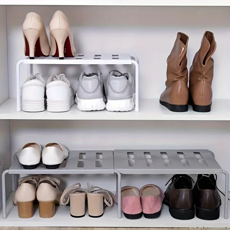 Sneaker Care White - Étagère à chaussures réglable en plastique,