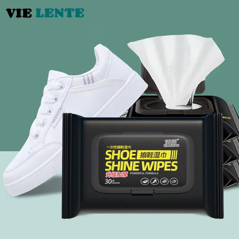 Sneaker Care White - 12-60 pièces chaussures jetables lingettes propres